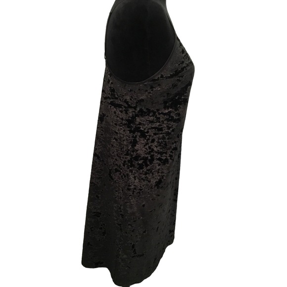 Victoria secrets Black label black crushed velvet Mini slip dress extra small - Picture 2 of 8